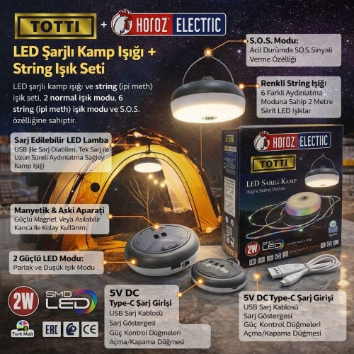 Horoz Totti 2W Şerit LED Şerit Kit (6400K+RGB) 084-050-0002-0106